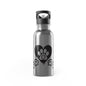 Therian Gear, Water Bottle, therian symbol in a heart design - Stainless Steel Tumbler, Cup with Straw, 20oz