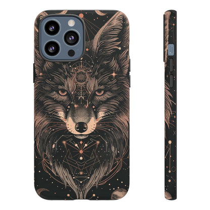 Wolf Phone Case, Tough Cases for Animal Lovers, Unique Gift, Boho Style, Nature Phone Cover, Galaxy Design, Therian