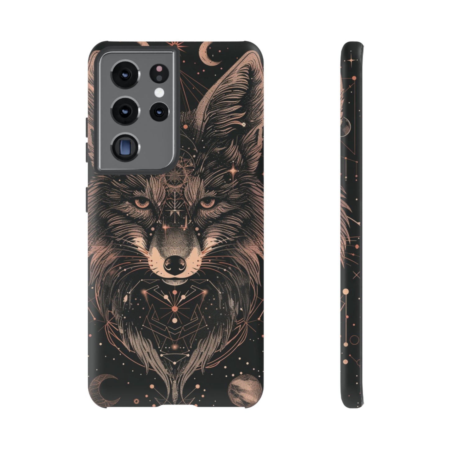 Wolf Phone Case, Tough Cases for Animal Lovers, Unique Gift, Boho Style, Nature Phone Cover, Galaxy Design, Therian