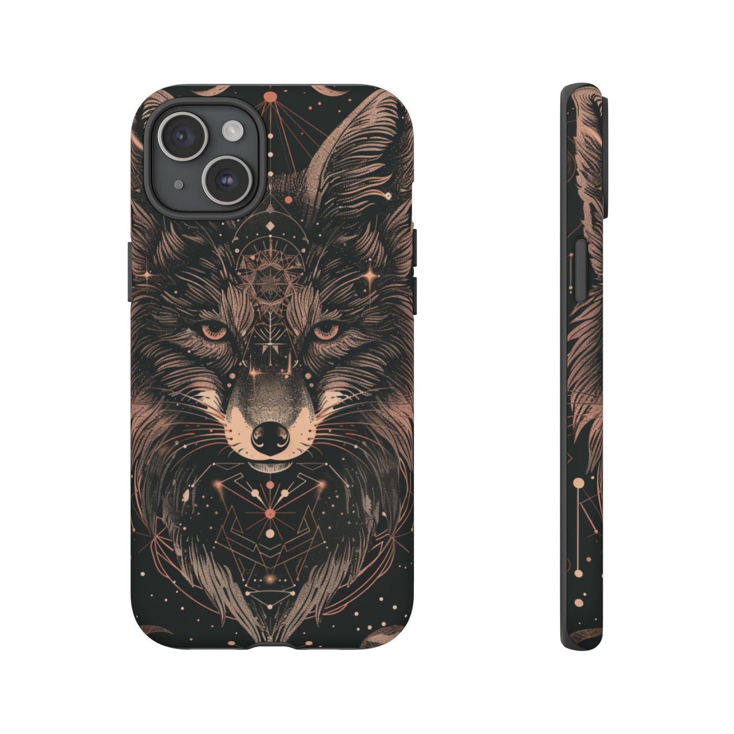 Wolf Phone Case, Tough Cases for Animal Lovers, Unique Gift, Boho Style, Nature Phone Cover, Galaxy Design, Therian