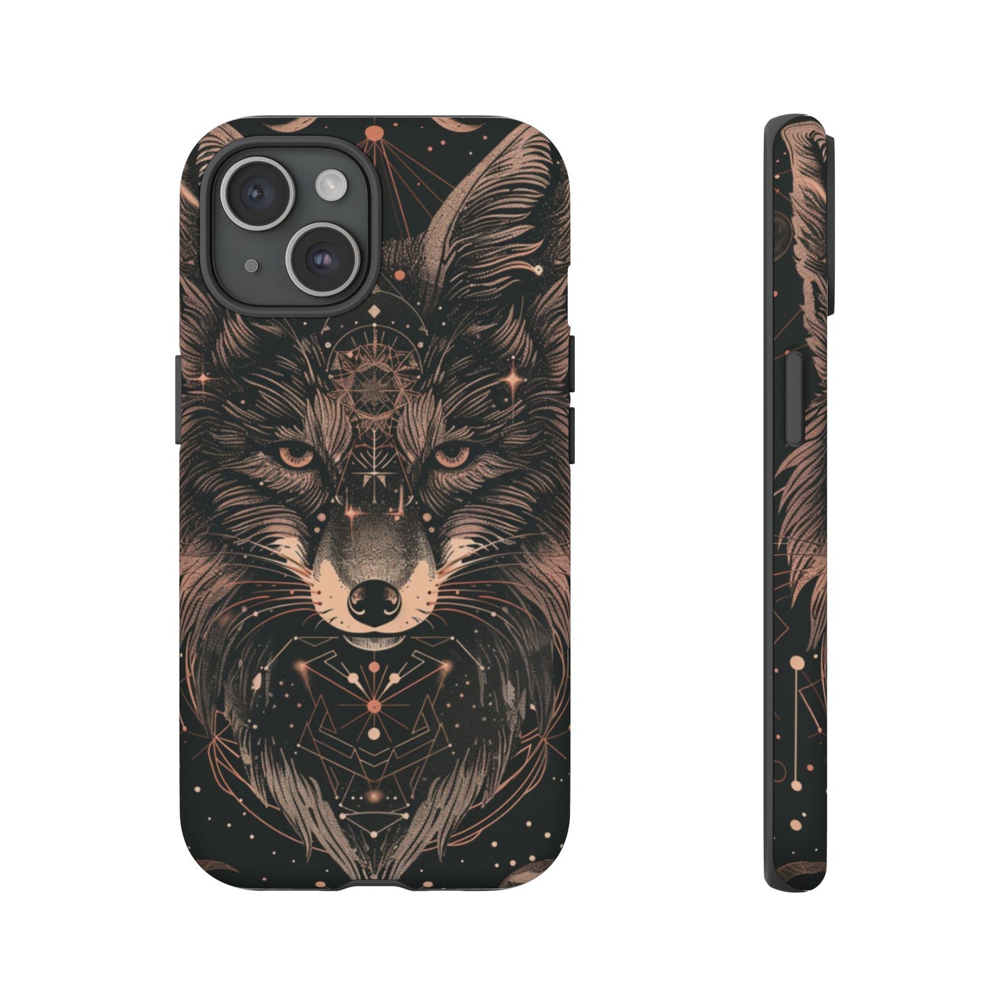 Wolf Phone Case, Tough Cases for Animal Lovers, Unique Gift, Boho Style, Nature Phone Cover, Galaxy Design, Therian