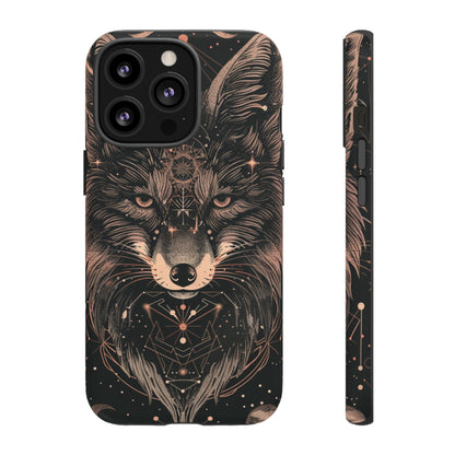 Wolf Phone Case, Tough Cases for Animal Lovers, Unique Gift, Boho Style, Nature Phone Cover, Galaxy Design, Therian