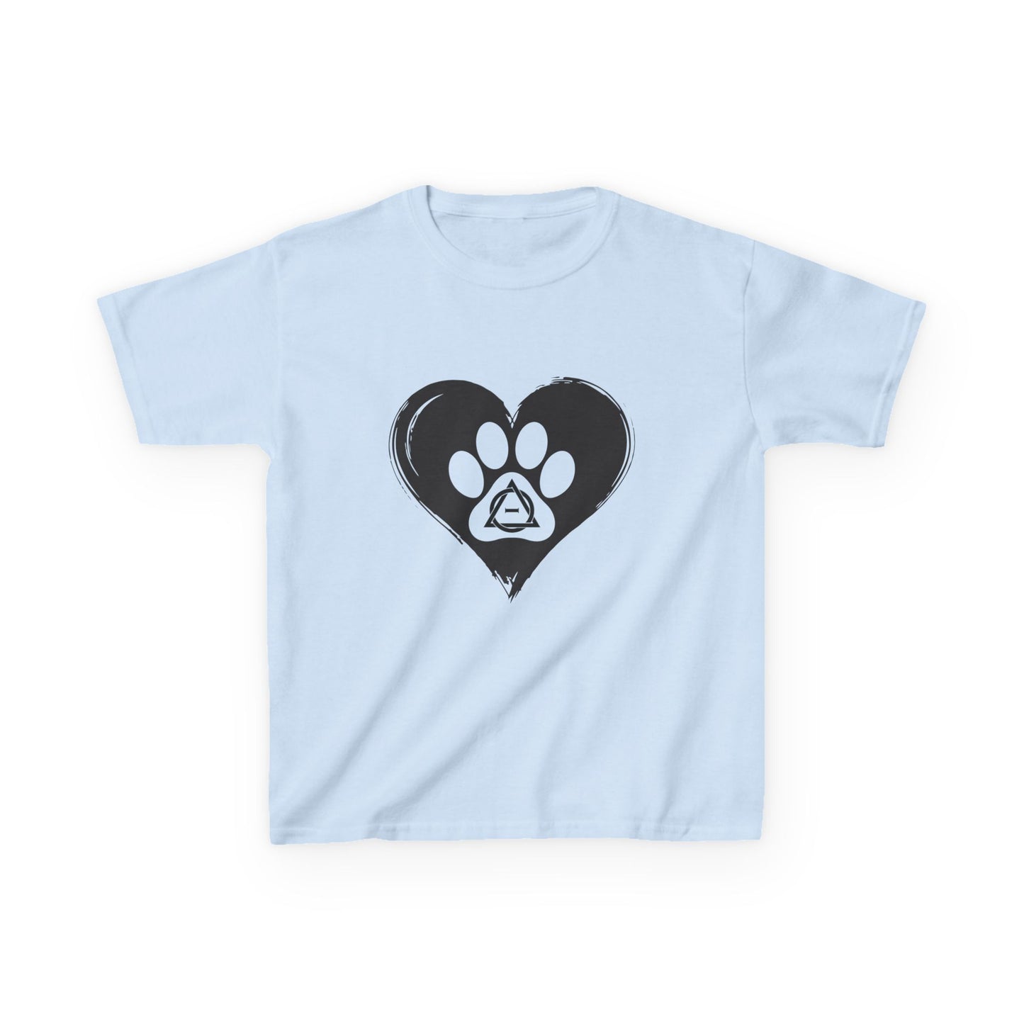 Therian Gear, Kids Tee, Therian Delta Symbol Paw Print Heart Design - Children's T-Shirt, Kid's Shirt, Youth Top, Cute Tee