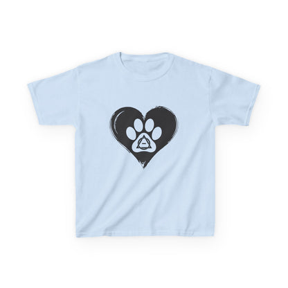 Therian Gear, Kids Tee, Therian Delta Symbol Paw Print Heart Design - Children's T-Shirt, Kid's Shirt, Youth Top, Cute Tee