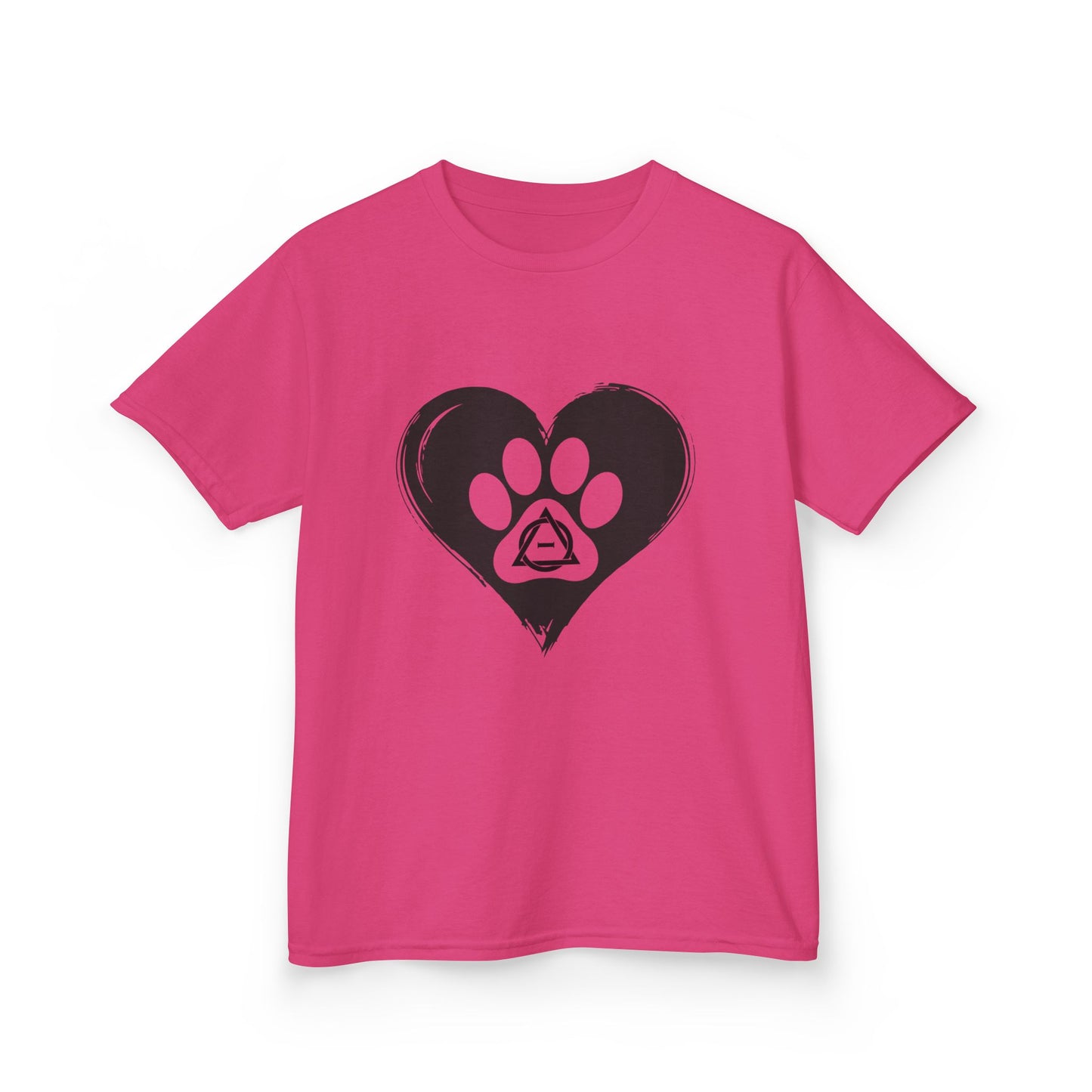 Therian Gear, Kids Tee, Therian Delta Symbol Paw Print Heart Design - Children's T-Shirt, Kid's Shirt, Youth Top, Cute Tee