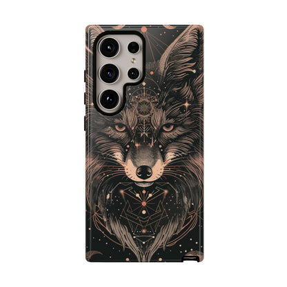Wolf Phone Case, Tough Cases for Animal Lovers, Unique Gift, Boho Style, Nature Phone Cover, Galaxy Design, Therian