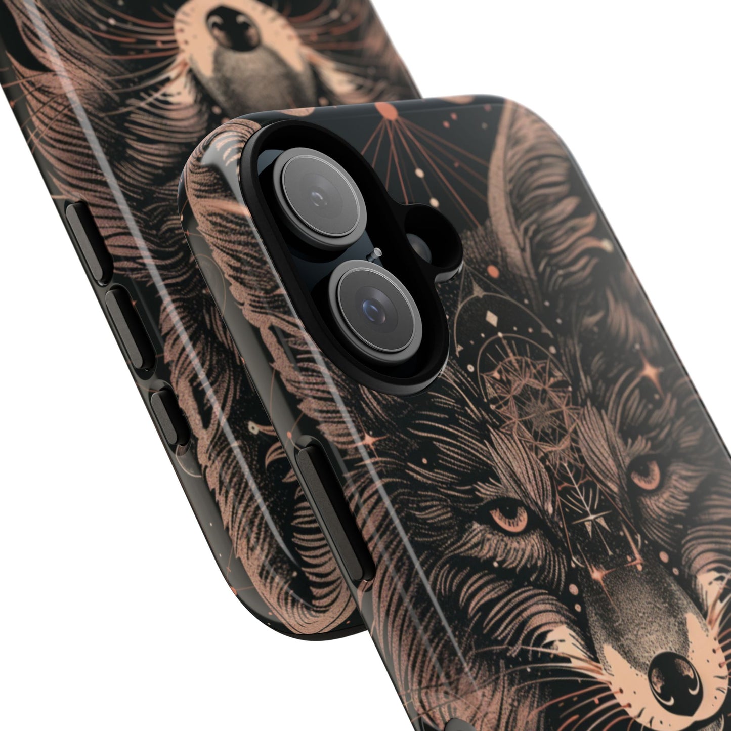 Wolf Phone Case, Tough Cases for Animal Lovers, Unique Gift, Boho Style, Nature Phone Cover, Galaxy Design, Therian