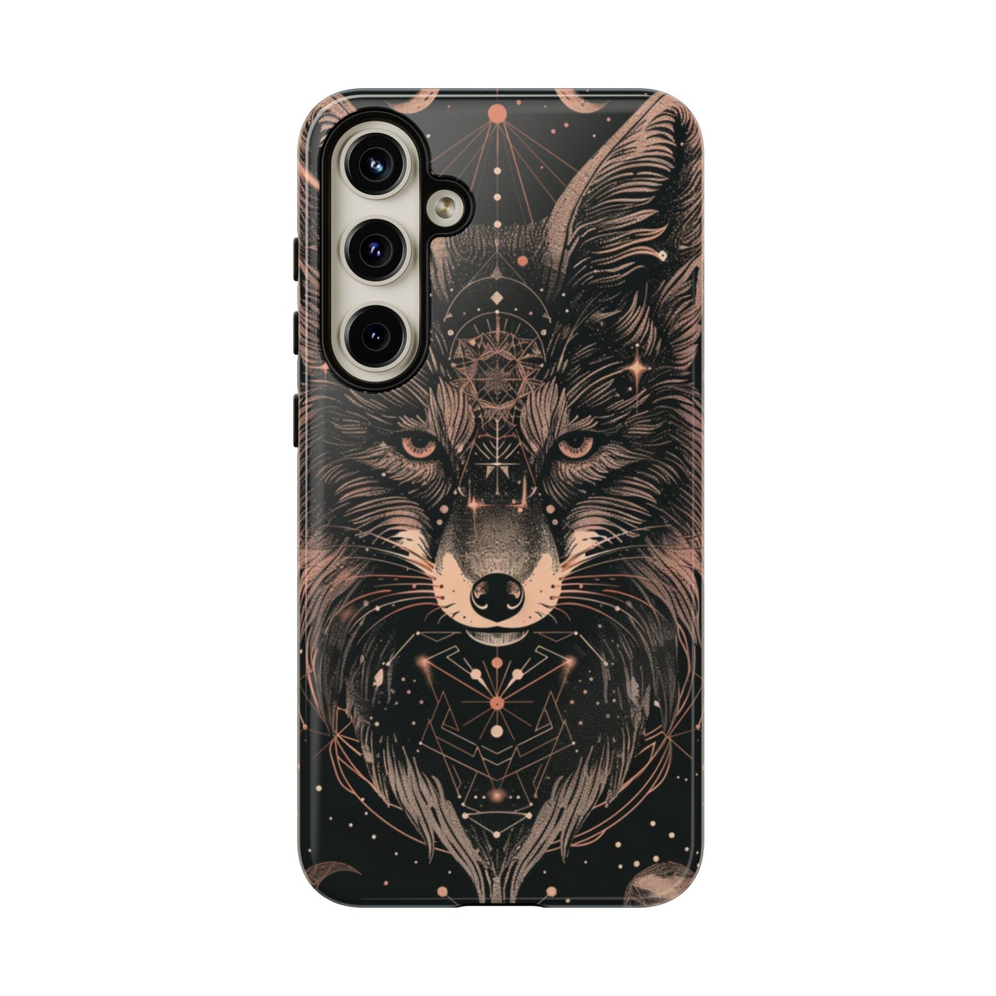 Wolf Phone Case, Tough Cases for Animal Lovers, Unique Gift, Boho Style, Nature Phone Cover, Galaxy Design, Therian
