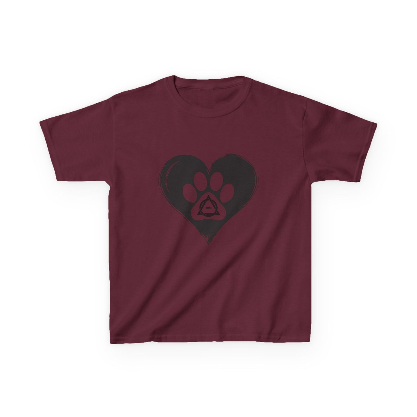 Therian Gear, Kids Tee, Therian Delta Symbol Paw Print Heart Design - Children's T-Shirt, Kid's Shirt, Youth Top, Cute Tee
