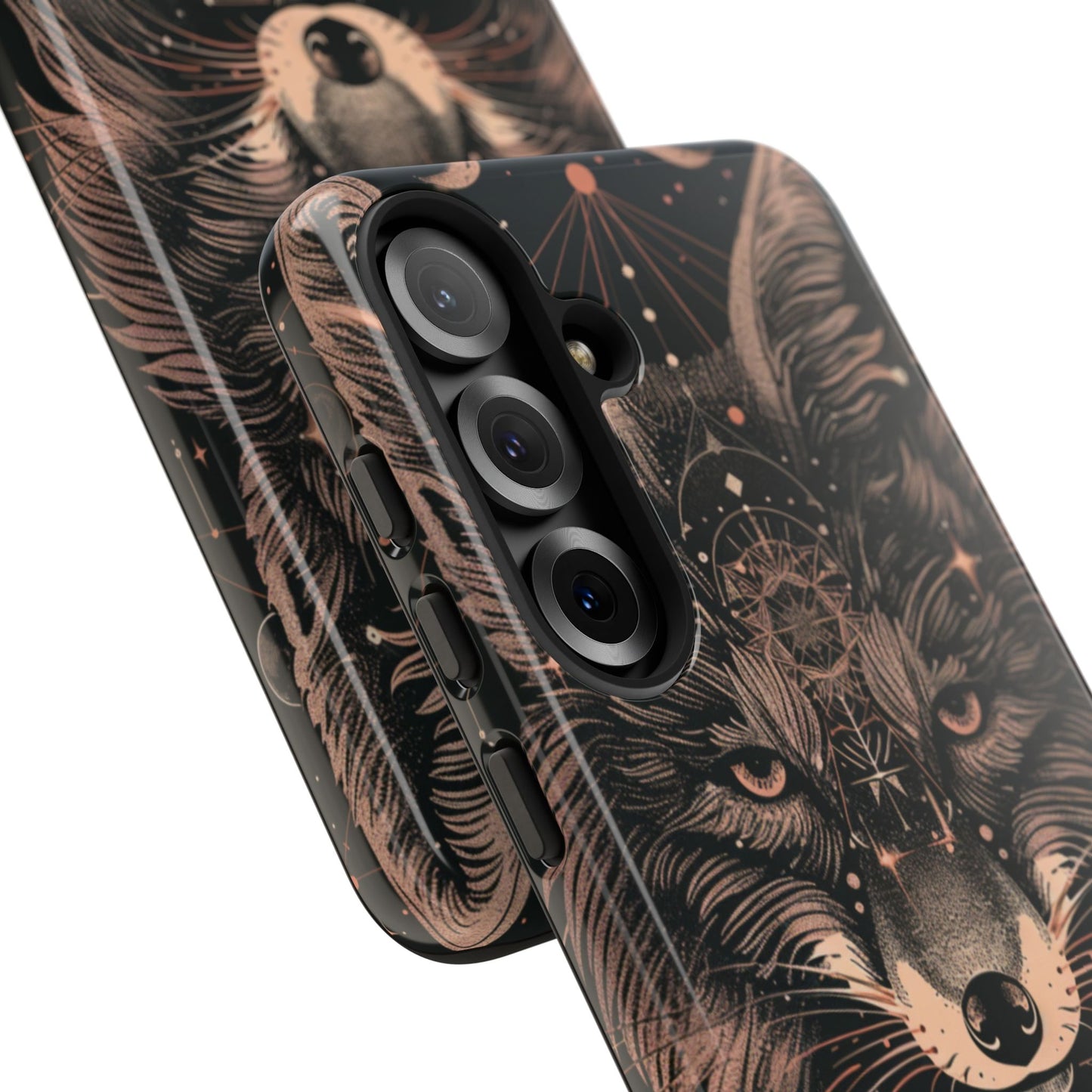 Wolf Phone Case, Tough Cases for Animal Lovers, Unique Gift, Boho Style, Nature Phone Cover, Galaxy Design, Therian
