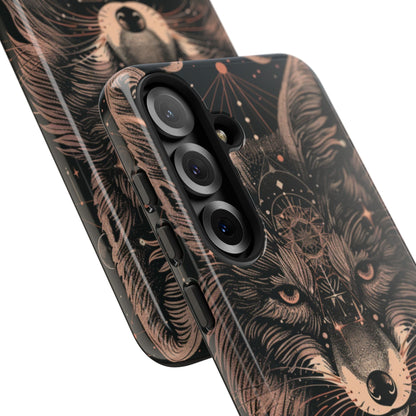 Wolf Phone Case, Tough Cases for Animal Lovers, Unique Gift, Boho Style, Nature Phone Cover, Galaxy Design, Therian