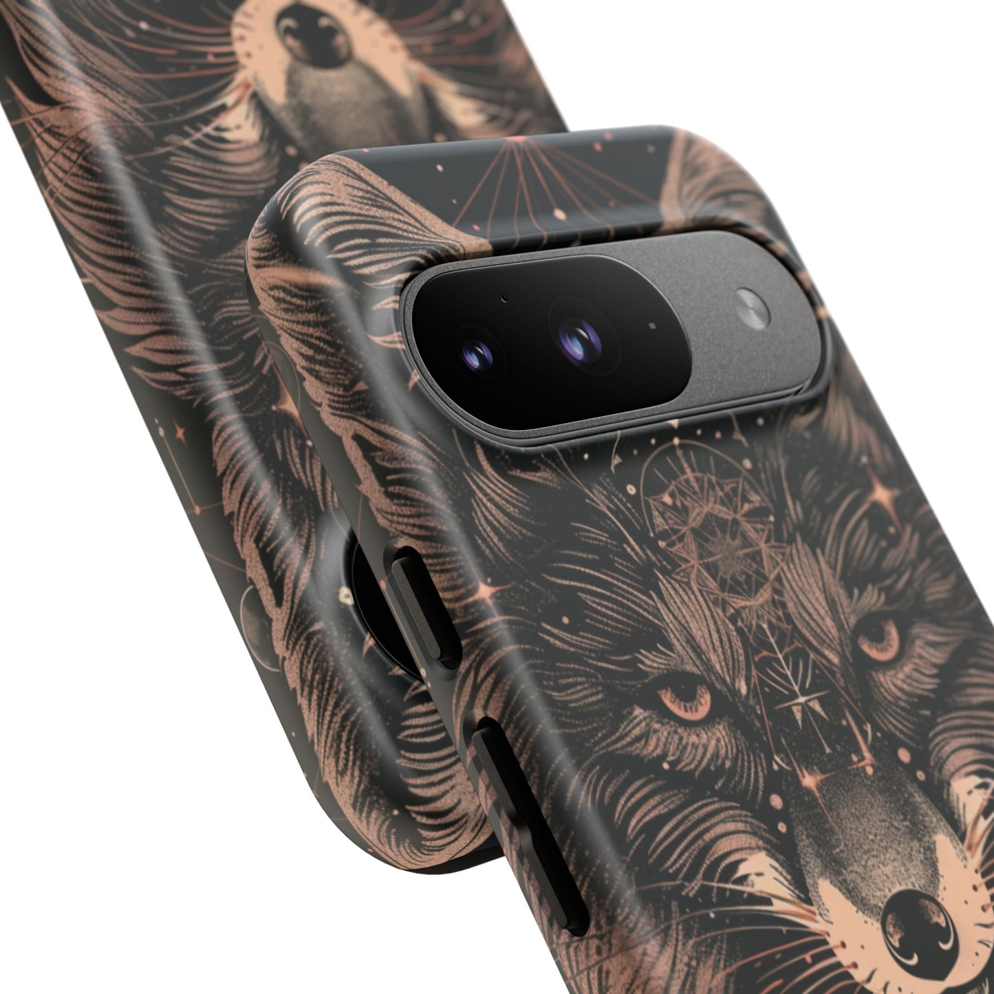 Wolf Phone Case, Tough Cases for Animal Lovers, Unique Gift, Boho Style, Nature Phone Cover, Galaxy Design, Therian