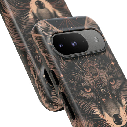 Wolf Phone Case, Tough Cases for Animal Lovers, Unique Gift, Boho Style, Nature Phone Cover, Galaxy Design, Therian