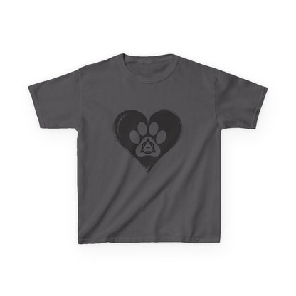 Therian Gear, Kids Tee, Therian Delta Symbol Paw Print Heart Design - Children's T-Shirt, Kid's Shirt, Youth Top, Cute Tee