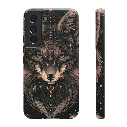 Wolf Phone Case, Tough Cases for Animal Lovers, Unique Gift, Boho Style, Nature Phone Cover, Galaxy Design, Therian