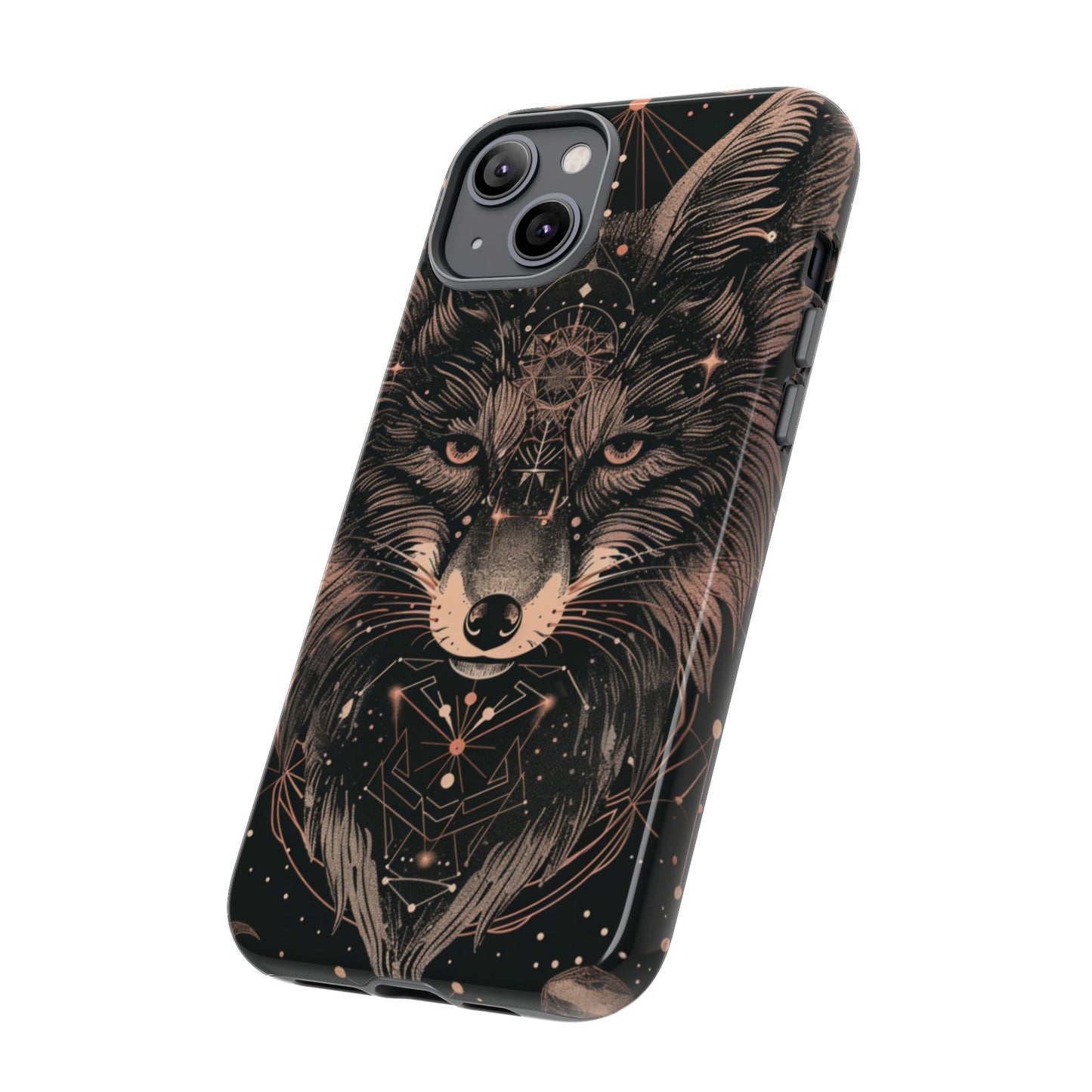 Wolf Phone Case, Tough Cases for Animal Lovers, Unique Gift, Boho Style, Nature Phone Cover, Galaxy Design, Therian