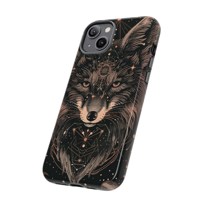 Wolf Phone Case, Tough Cases for Animal Lovers, Unique Gift, Boho Style, Nature Phone Cover, Galaxy Design, Therian