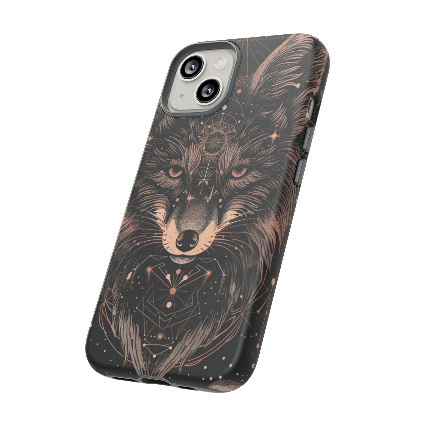 Wolf Phone Case, Tough Cases for Animal Lovers, Unique Gift, Boho Style, Nature Phone Cover, Galaxy Design, Therian