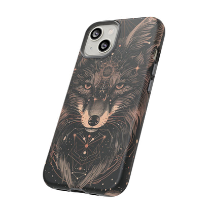 Wolf Phone Case, Tough Cases for Animal Lovers, Unique Gift, Boho Style, Nature Phone Cover, Galaxy Design, Therian