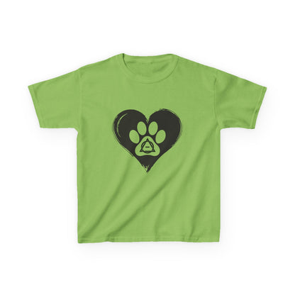 Therian Gear, Kids Tee, Therian Delta Symbol Paw Print Heart Design - Children's T-Shirt, Kid's Shirt, Youth Top, Cute Tee