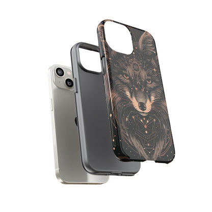 Wolf Phone Case, Tough Cases for Animal Lovers, Unique Gift, Boho Style, Nature Phone Cover, Galaxy Design, Therian
