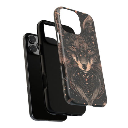 Wolf Phone Case, Tough Cases for Animal Lovers, Unique Gift, Boho Style, Nature Phone Cover, Galaxy Design, Therian