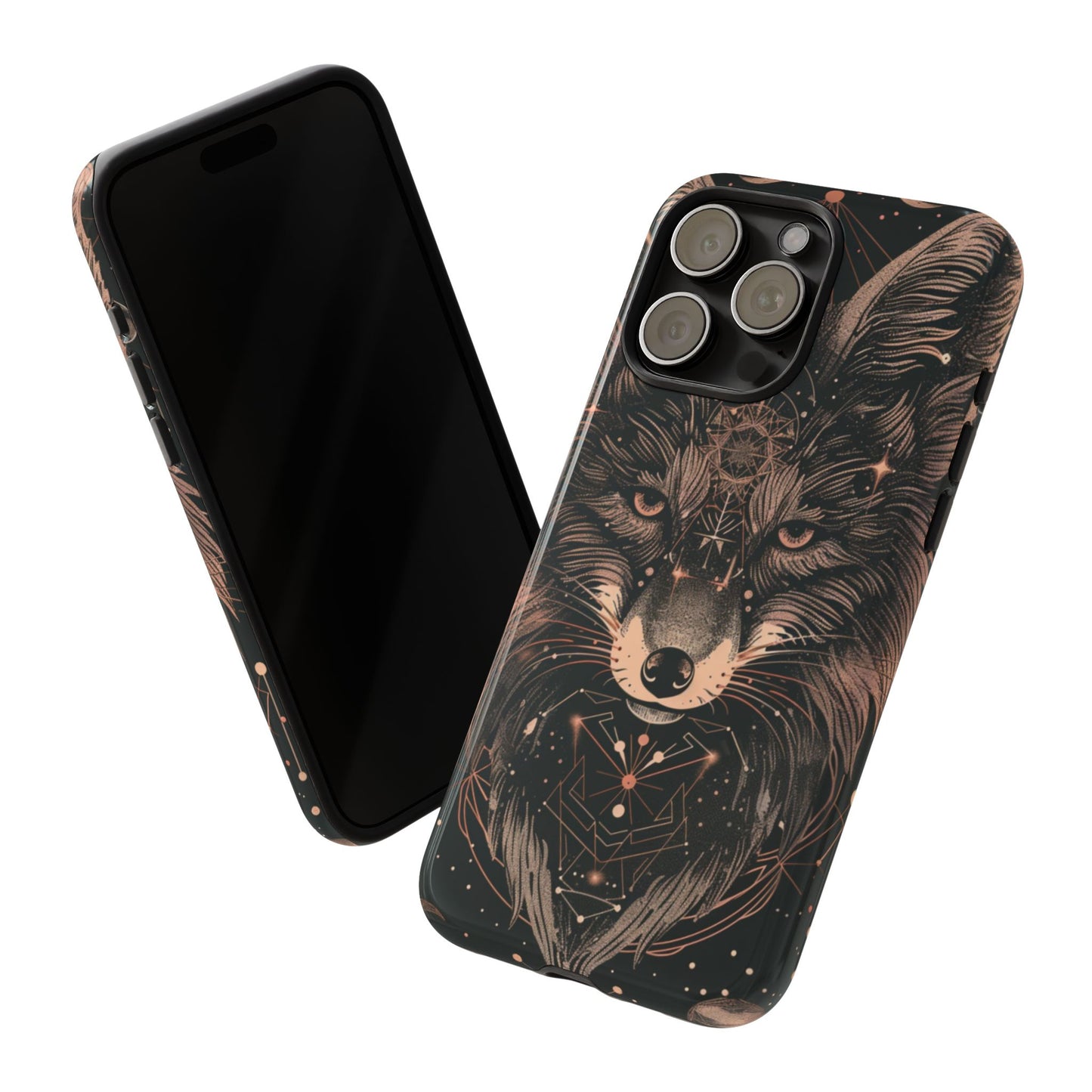 Wolf Phone Case, Tough Cases for Animal Lovers, Unique Gift, Boho Style, Nature Phone Cover, Galaxy Design, Therian