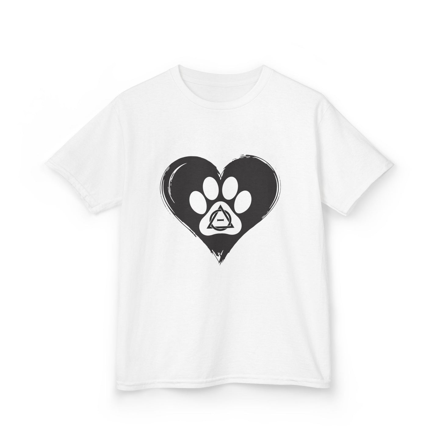 Therian Gear, Kids Tee, Therian Delta Symbol Paw Print Heart Design - Children's T-Shirt, Kid's Shirt, Youth Top, Cute Tee