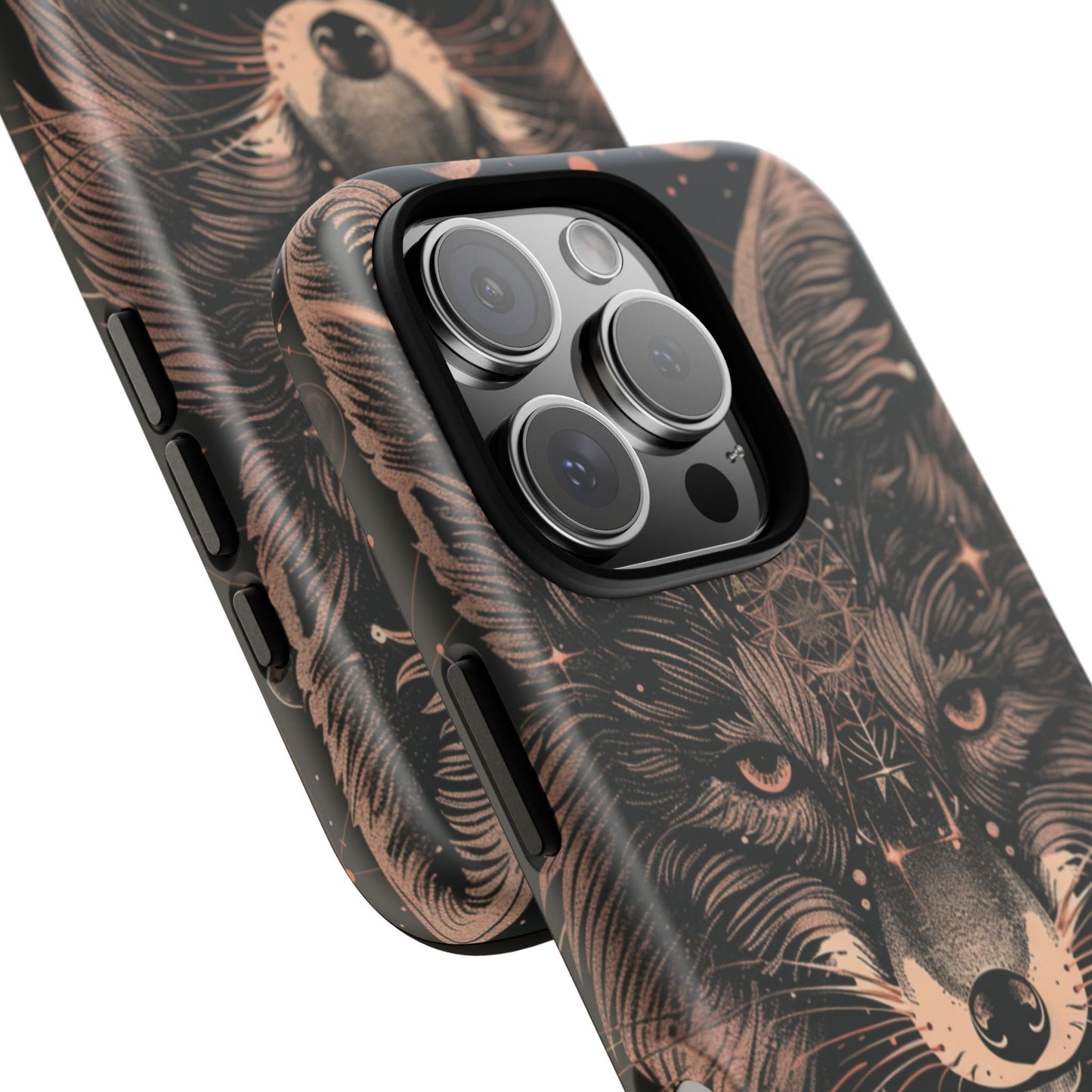 Wolf Phone Case, Tough Cases for Animal Lovers, Unique Gift, Boho Style, Nature Phone Cover, Galaxy Design, Therian