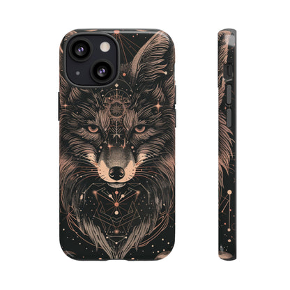 Wolf Phone Case, Tough Cases for Animal Lovers, Unique Gift, Boho Style, Nature Phone Cover, Galaxy Design, Therian