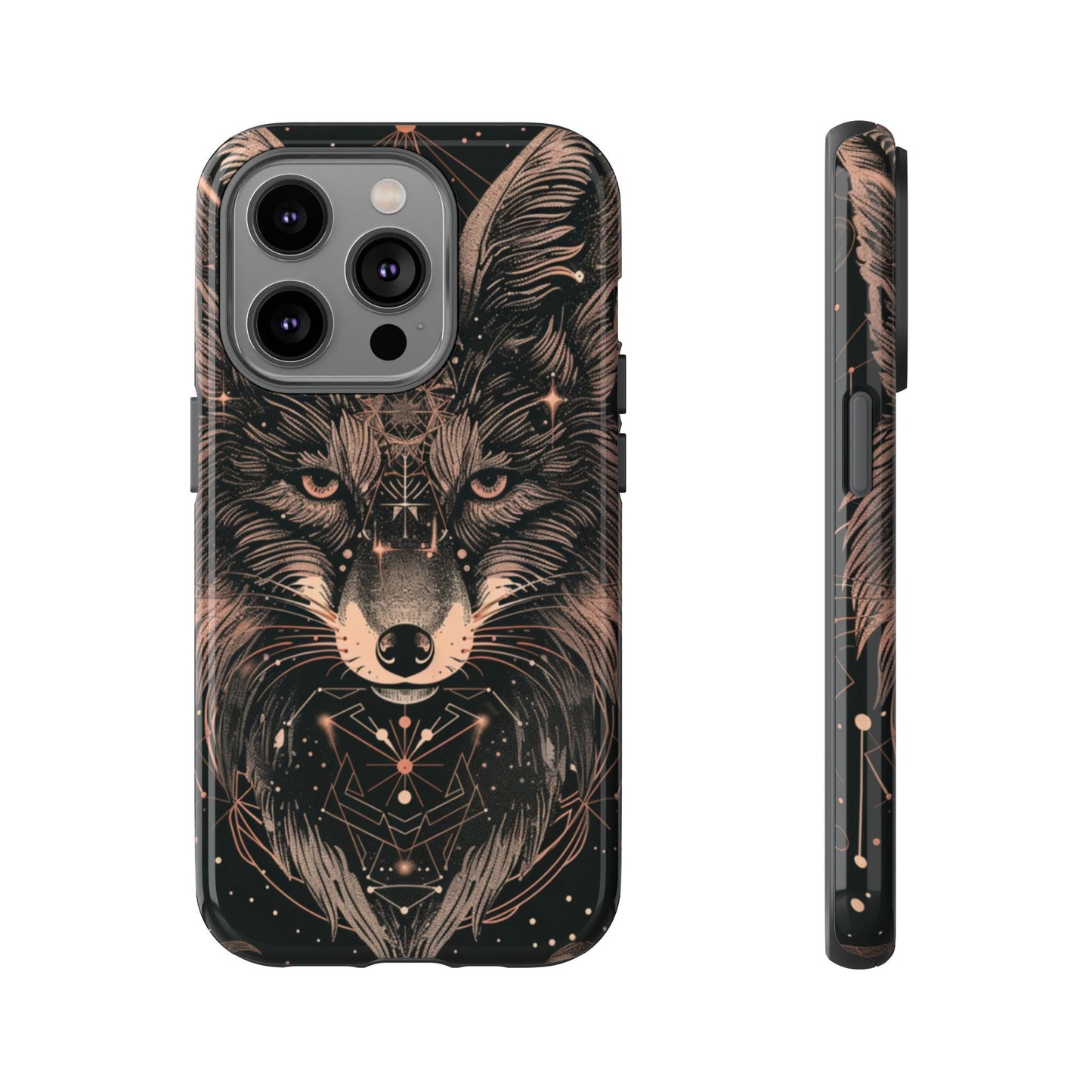 Wolf Phone Case, Tough Cases for Animal Lovers, Unique Gift, Boho Style, Nature Phone Cover, Galaxy Design, Therian