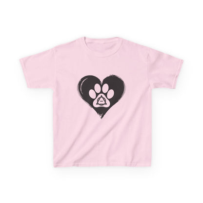 Therian Gear, Kids Tee, Therian Delta Symbol Paw Print Heart Design - Children's T-Shirt, Kid's Shirt, Youth Top, Cute Tee