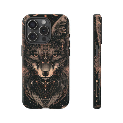 Wolf Phone Case, Tough Cases for Animal Lovers, Unique Gift, Boho Style, Nature Phone Cover, Galaxy Design, Therian
