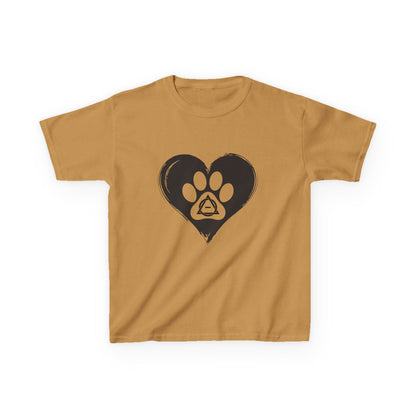Therian Gear, Kids Tee, Therian Delta Symbol Paw Print Heart Design - Children's T-Shirt, Kid's Shirt, Youth Top, Cute Tee