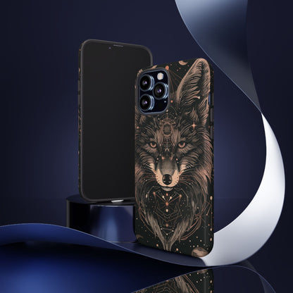 Wolf Phone Case, Tough Cases for Animal Lovers, Unique Gift, Boho Style, Nature Phone Cover, Galaxy Design, Therian